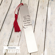Load image into Gallery viewer, Hand Stamped Bookmark, Stamped bookmark, personalized bookmark, stamped bookmark, custom bookmark, metal bookmark