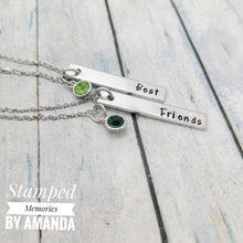 Load image into Gallery viewer, Verticle tag with birthstone