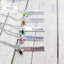 Load image into Gallery viewer, Verticle tag with birthstone