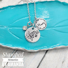 Load image into Gallery viewer, Birth Month Flower Rememberance necklace