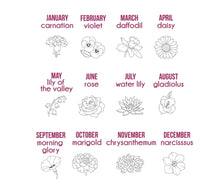 Load image into Gallery viewer, Birth Month Flower Rememberance necklace