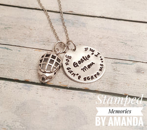 goalie mom necklace, hockey necklace, team spirit jewelry