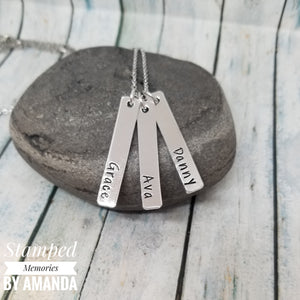 Verticle tag necklace