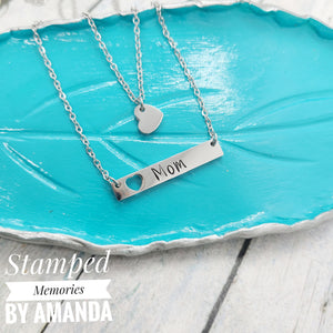 Mom heart double layer necklace